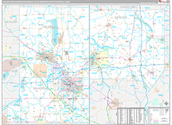 Youngstown-Warren-Boardman Metro Area Wall Map Premium Style 2026